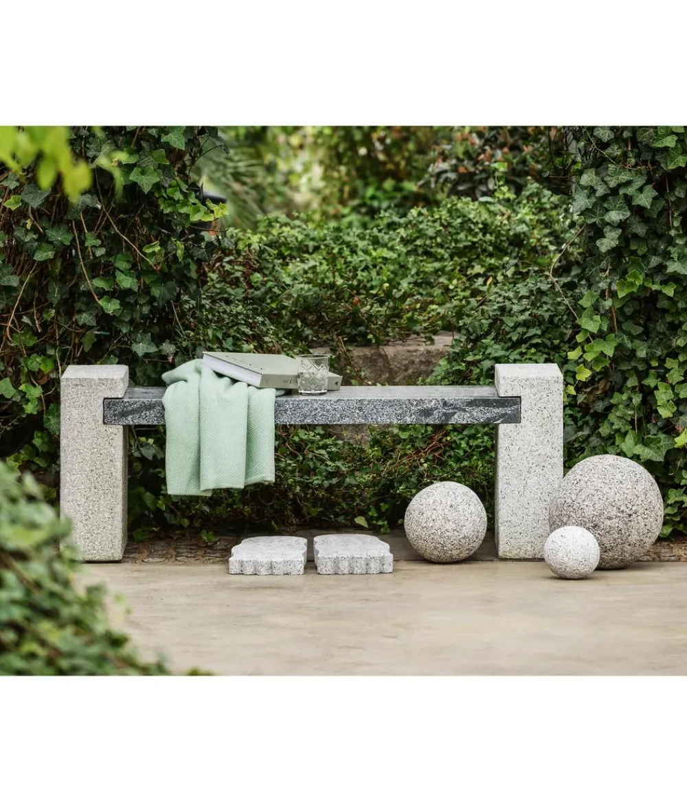Dehner 2-Sitzer Gartenbänke|Gartenbänke Stein > Granit-Gartenbank, ca. B120/H45/T30 cm, grau