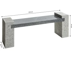 Dehner 2-Sitzer Gartenbänke|Gartenbänke Stein > Granit-Gartenbank, ca. B120/H45/T30 cm, grau