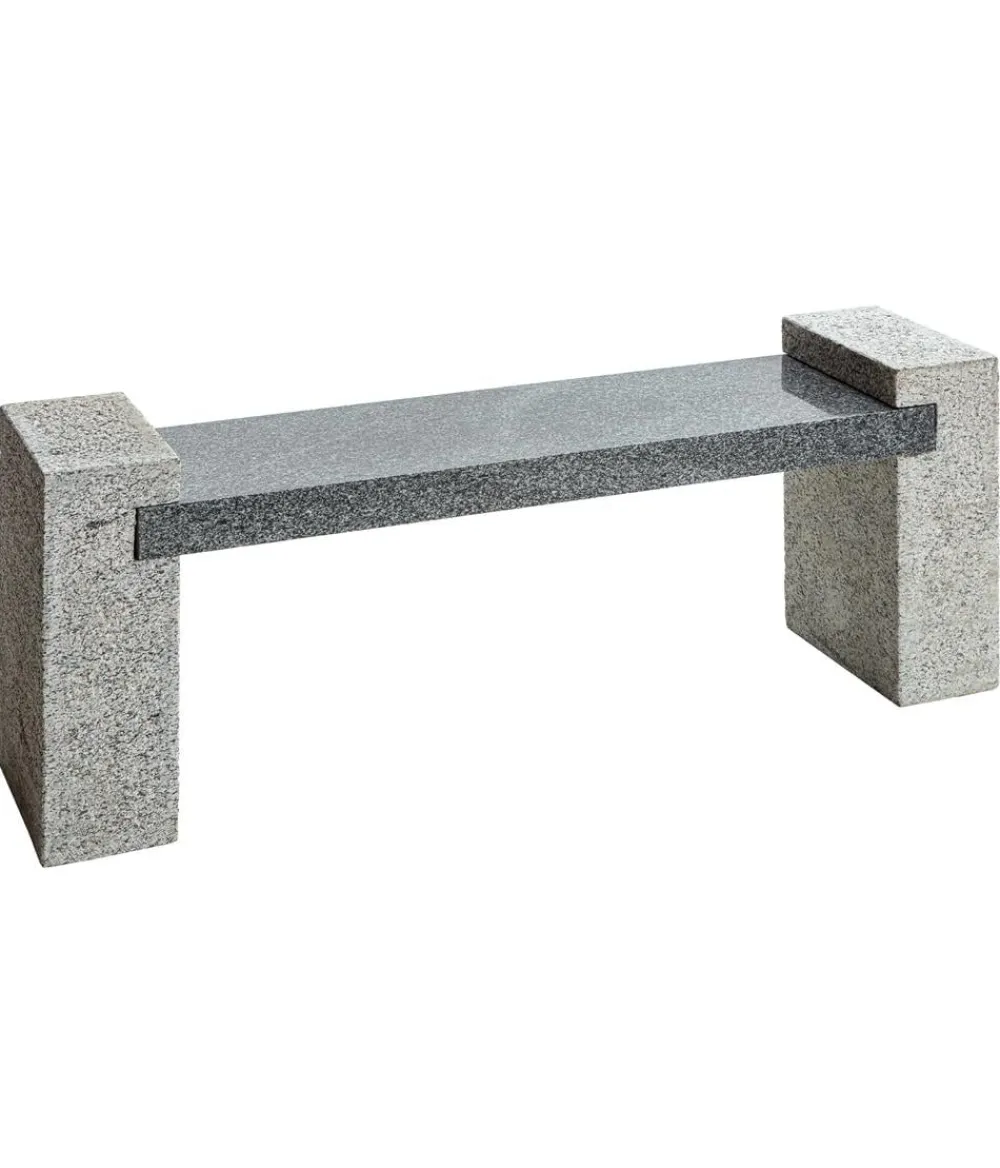 Dehner 2-Sitzer Gartenbänke|Gartenbänke Stein > Granit-Gartenbank, ca. B120/H45/T30 cm, grau