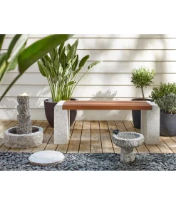 Dehner Granit-Gartenbank, ca. B120/H45/T35 cm, / New