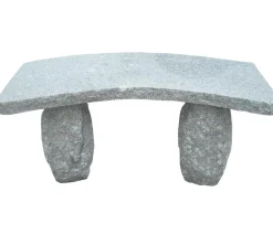 Dehner 2-Sitzer Gartenbänke|Gartenbänke Stein - Granit-Gartenbank, gebogen, 2-Sitzer Grau
