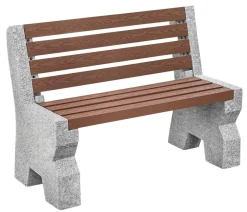 Dehner 2-Sitzer Gartenbänke|Gartenbänke Stein > Granit-Gartenbank, 2-Sitzer, ca. B114/H75/T52 cm