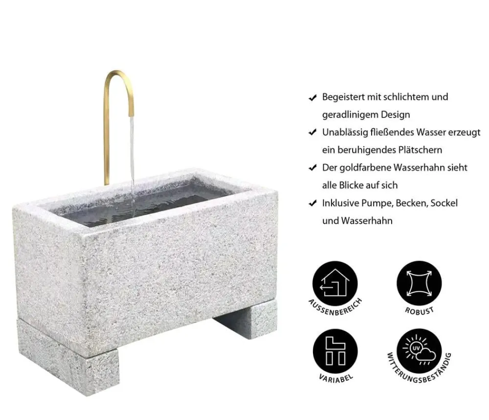Dehner Gartenbrunnen > Granit-Gartenbrunnen Salzburg, ca. B60/H72/T35 cm