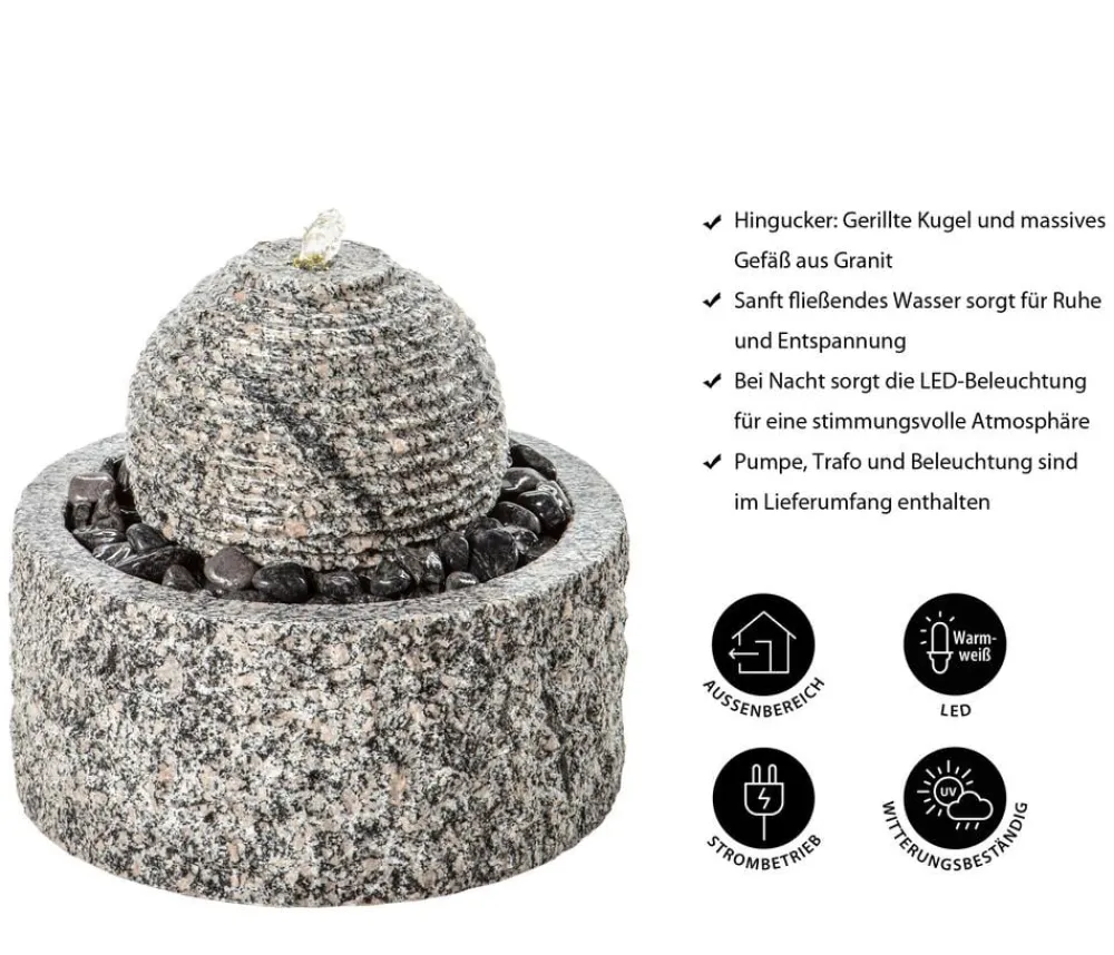 Dehner Gartenbrunnen > Granit-Gartenbrunnen Bern, ca. Ø42/H45 cm