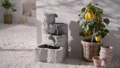 Dehner Gartenbrunnen > Granit-Gartenbrunnen Wasserfall, ca. H65 cm