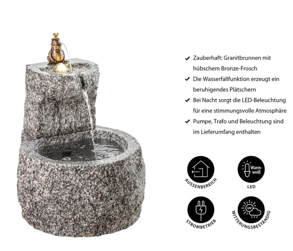 Dehner Granit-Gartenbrunnen Froschkönig, ca. Ø50/H55 cm Best