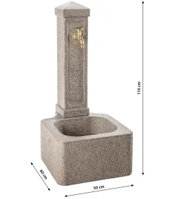 Dehner Granit-Gartenbrunnen Graz, ca. H110 cm Braun