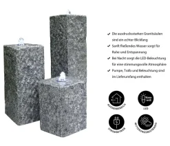 Dehner Gartenbrunnen - Granit-Gartenbrunnen Nizza, ca. H25,35,45 cm