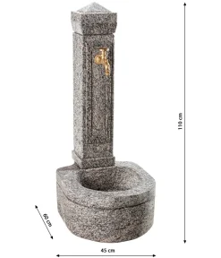 Dehner Gartenbrunnen - Granit-Gartenbrunnen Berlin, ca. H110 cm Grau