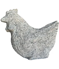 Dehner Mehr Gartendekoration|Gartenzwerge & Gartenfiguren - Granit-Henne, ca. B25/H25/T14 cm Grau