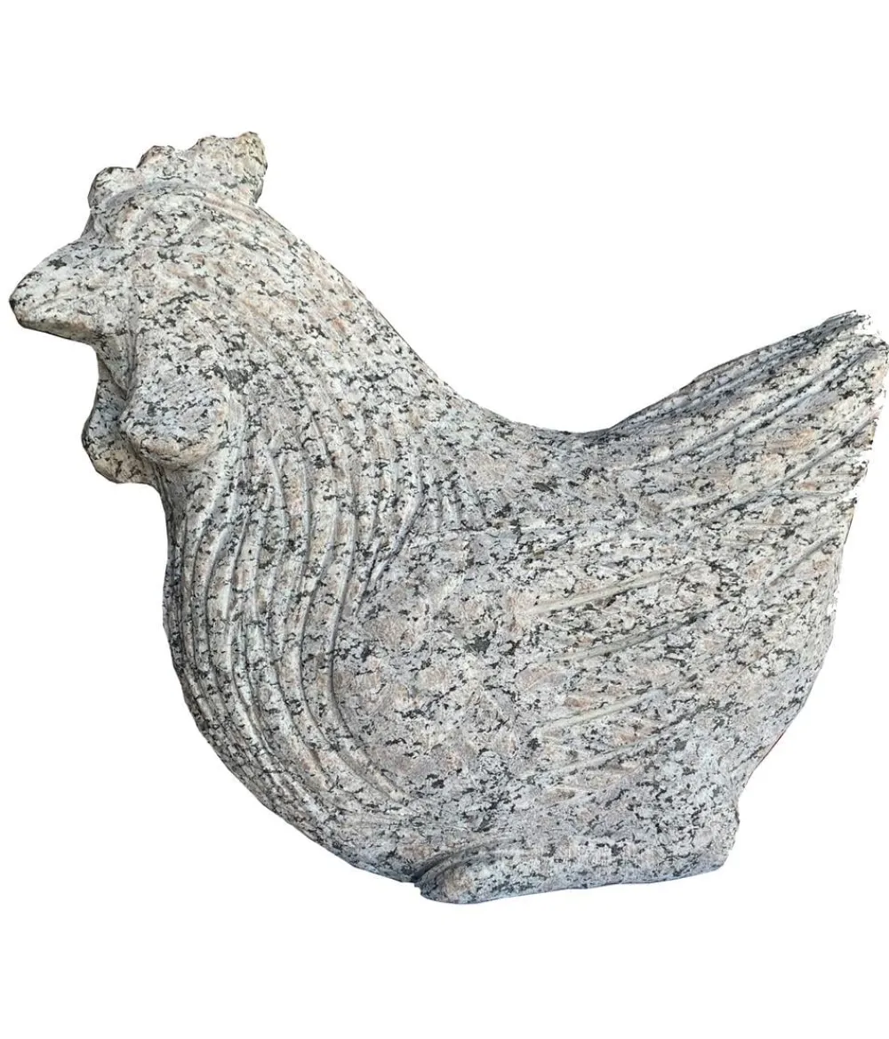 Dehner Mehr Gartendekoration|Gartenzwerge & Gartenfiguren - Granit-Henne, ca. B25/H25/T14 cm Grau