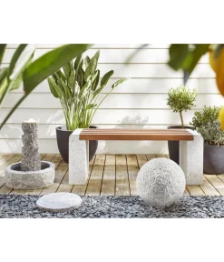 Dehner Gartenkugeln & Glas Deko|Gartenzwerge & Gartenfiguren - Granit-Kugel Grau