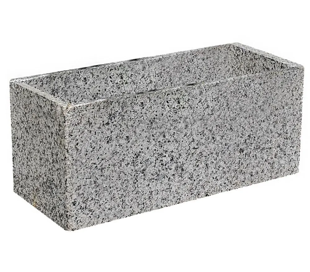 Dehner Pflanzkübel & Blumenkästen - Granit-Pflanztrog, rechteckig, Grau