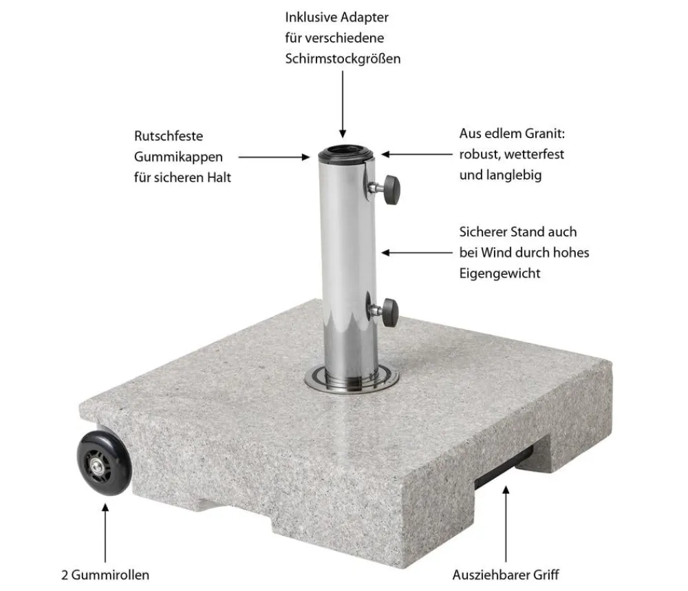 Dehner Schirmständer > Granit-Schirmständer, 50 kg