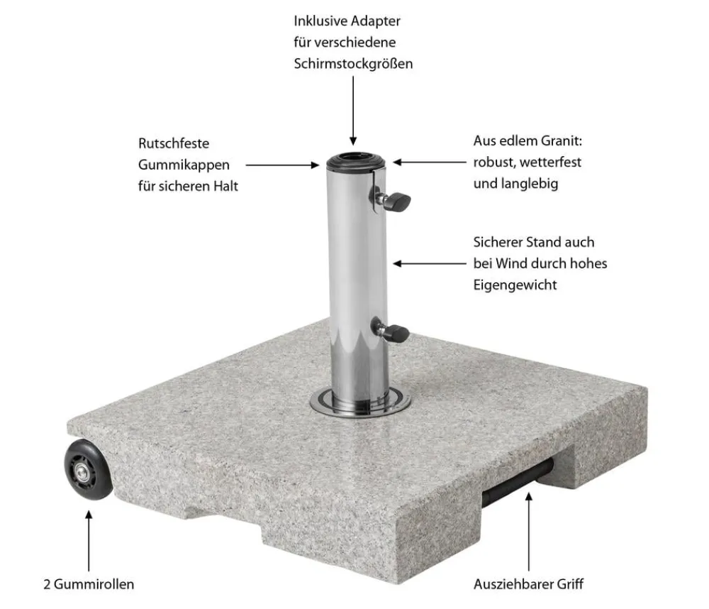 Dehner Schirmständer > Granit-Schirmständer, 40 kg