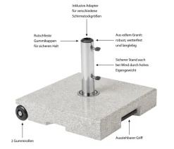 Dehner Schirmständer - Granit-Schirmständer, 60 kg