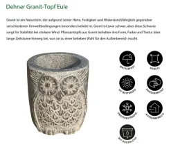 Dehner Blumentöpfe & Übertöpfe - Granit-Topf Eule, rund, , ca. Ø20/H22 cm Grau