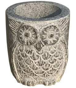 Dehner Blumentöpfe & Übertöpfe - Granit-Topf Eule, rund, , ca. Ø20/H22 cm Grau