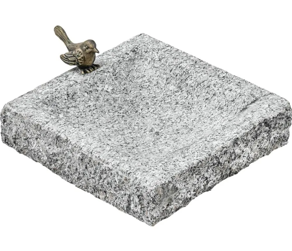 Dehner Mehr Gartendekoration|Vogeltränken > Granit-Vogeltränke, ca. B30/H7/T30 cm