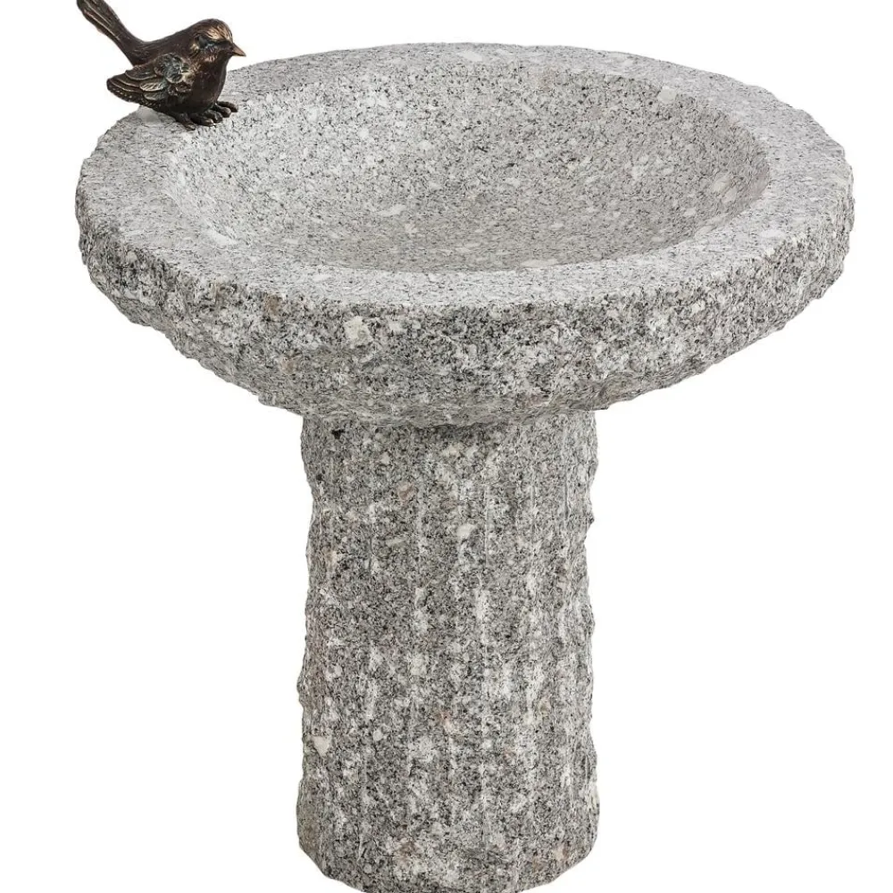 Dehner Granit-Vogeltränke, ca. Ø35/H40 cm Hellgrau Clearance