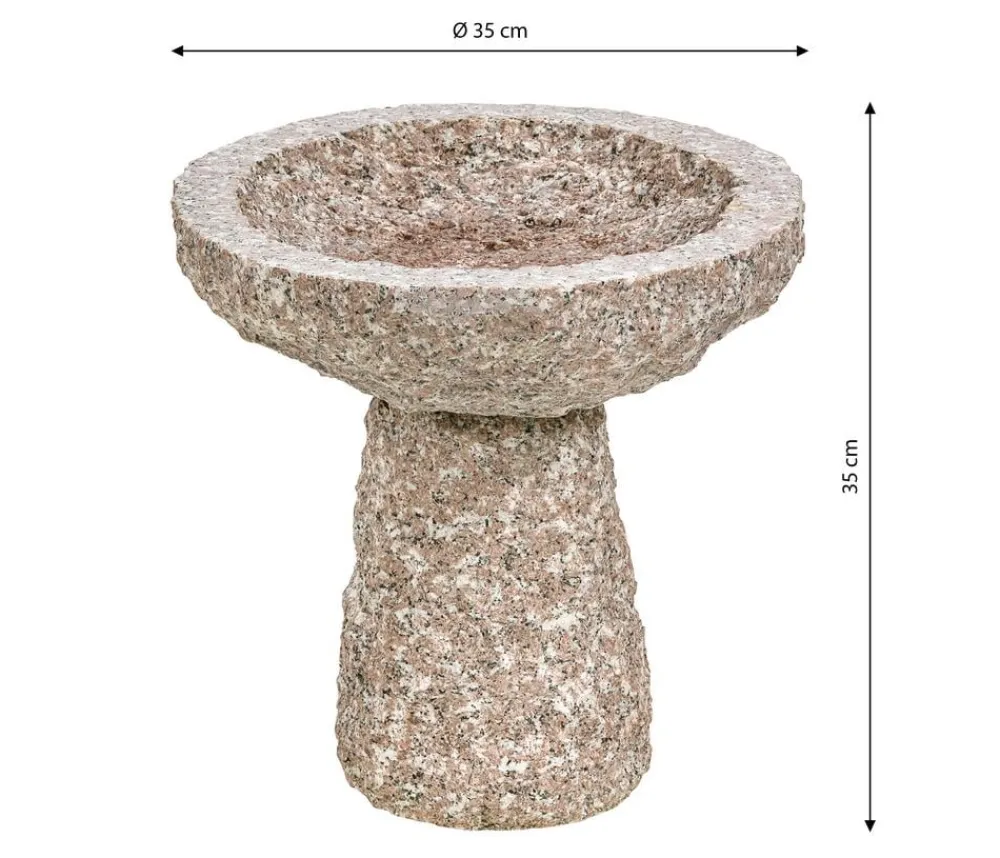 Dehner Vogeltränken|Gartenzwerge & Gartenfiguren > Granit-Vogeltränke, Ø 35 cm