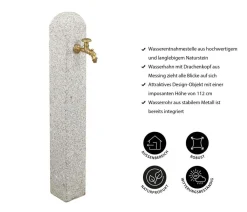 Dehner Granit-Wasserzapfsäule, ca. B15/112/T15 cm Clearance