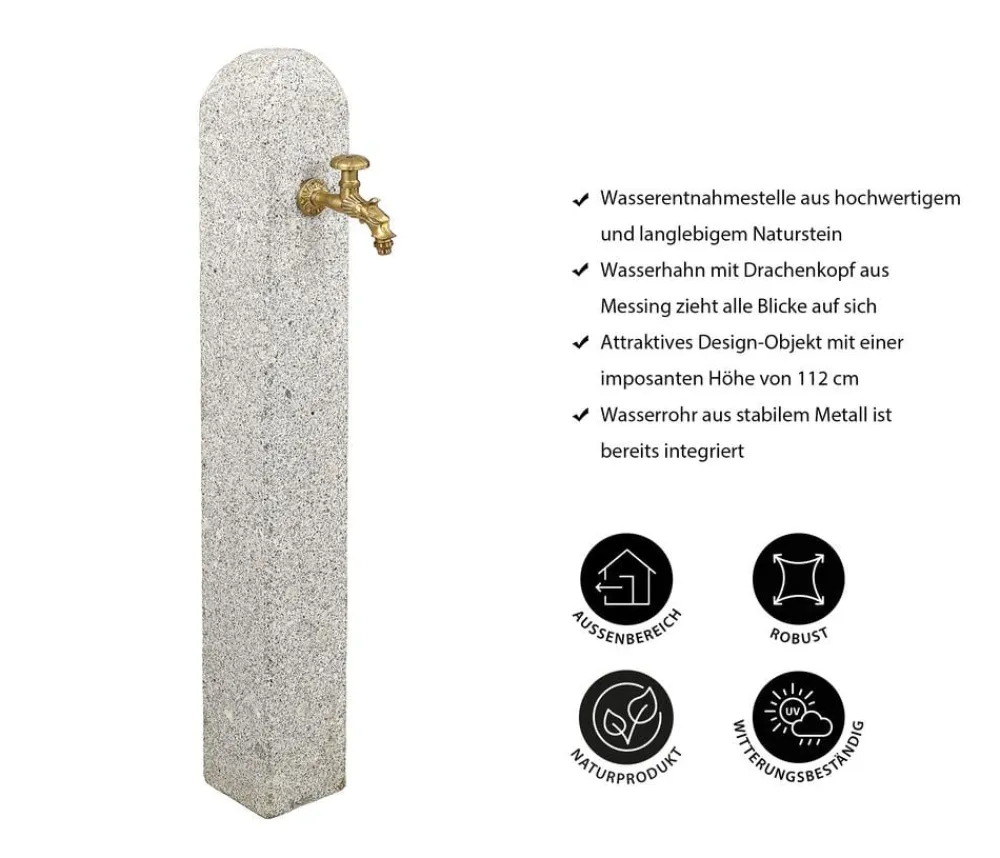Dehner Granit-Wasserzapfsäule, ca. B15/112/T15 cm Clearance
