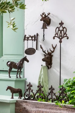 Dehner Gartenzwerge & Gartenfiguren - Gusseisen-Schild Welcome Braun