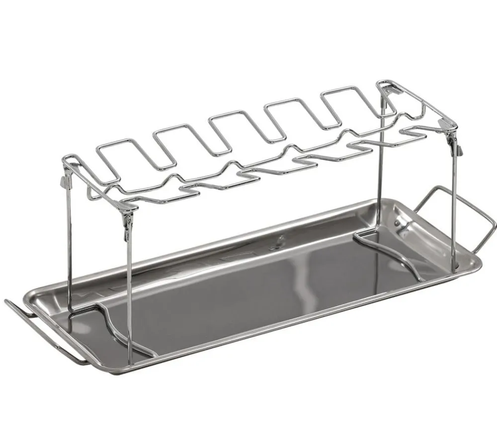 Dehner Grillzubehör - Hähnchenkeulenhalter, 44 x 16 x 16 cm Silber