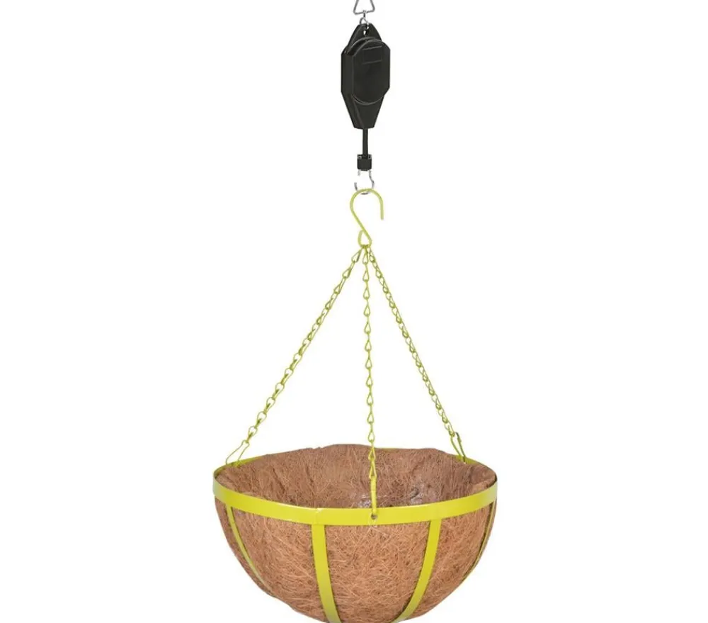 Dehner Blumenampeln & -Schalen|Mehr Blumentopfzubehör - Hängeampel-Lift mit Zughaken Grau