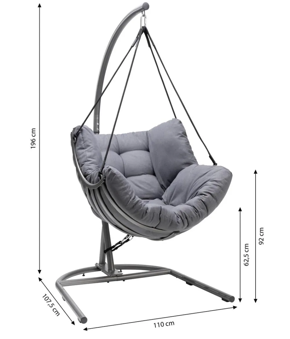 Dehner Hängesessel Chicago, ca. B110/H196/T107,5 cm Dunkelgrau Online