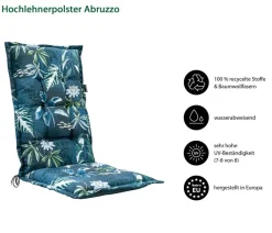 Dehner Hochlehnerauflage Abruzzo, ca. B50/H6/T123 cm Blau Sale