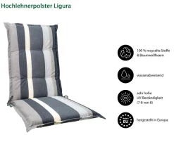 Dehner Hochlehnerauflage Ligura, ca. B50/H6/T123 cm Grau Online