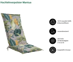 Dehner Hochlehnerauflage Mantua, ca. B50/H6/T123 cm New