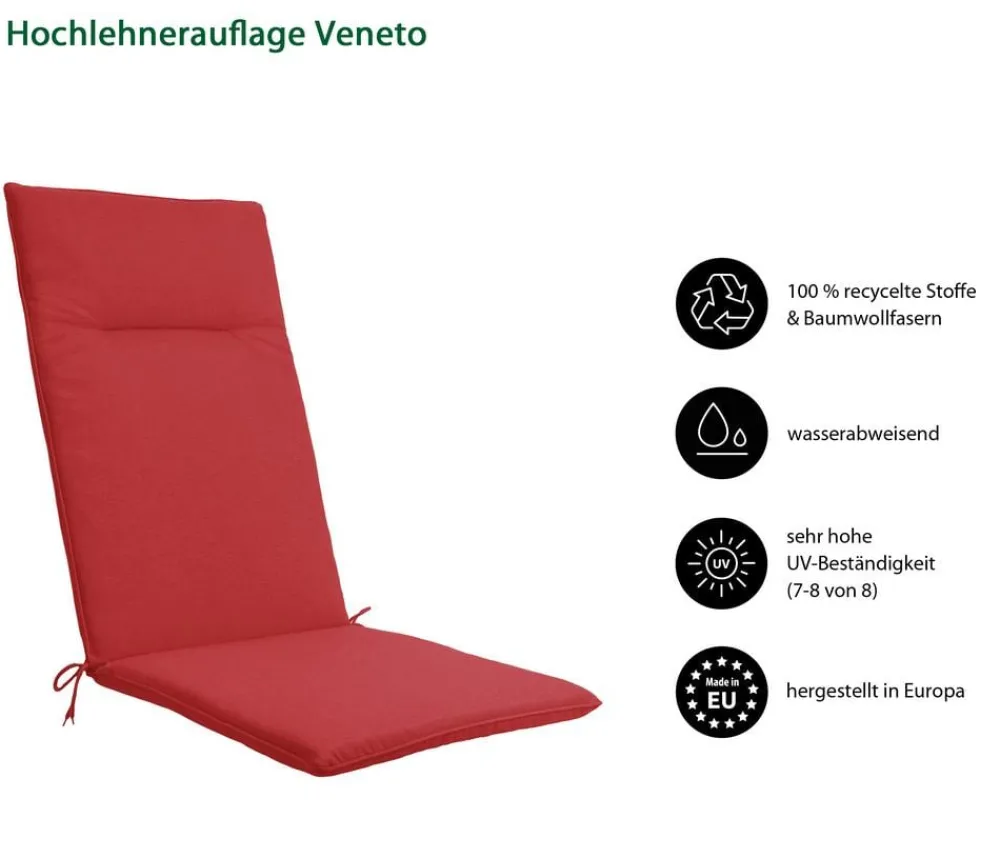 Dehner Sitzauflagen > Hochlehnerauflage Veneto, ca. B48/H4/T120 cm