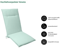 Dehner Hochlehnerauflage Veneto, ca. B48/H4/T120 cm Grün Hot