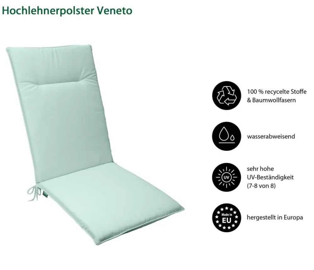 Dehner Hochlehnerauflage Veneto, ca. B48/H4/T120 cm Grün Hot