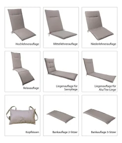 Dehner Sitzauflagen - Hockerkissen Veneto, ca. B50/H6/T50 cm Taupe