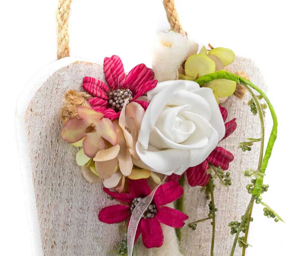 Dehner Holzherz White Flower, ca. B13/H52 cm Best