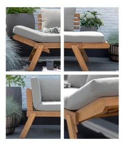 Dehner Gartenliegen Holz|Loungebänke - Holz-Sofa Macao