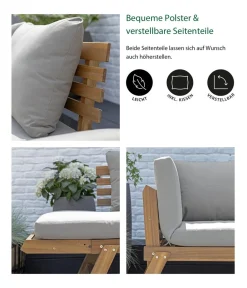 Dehner Gartenliegen Holz|Loungebänke - Holz-Sofa Macao