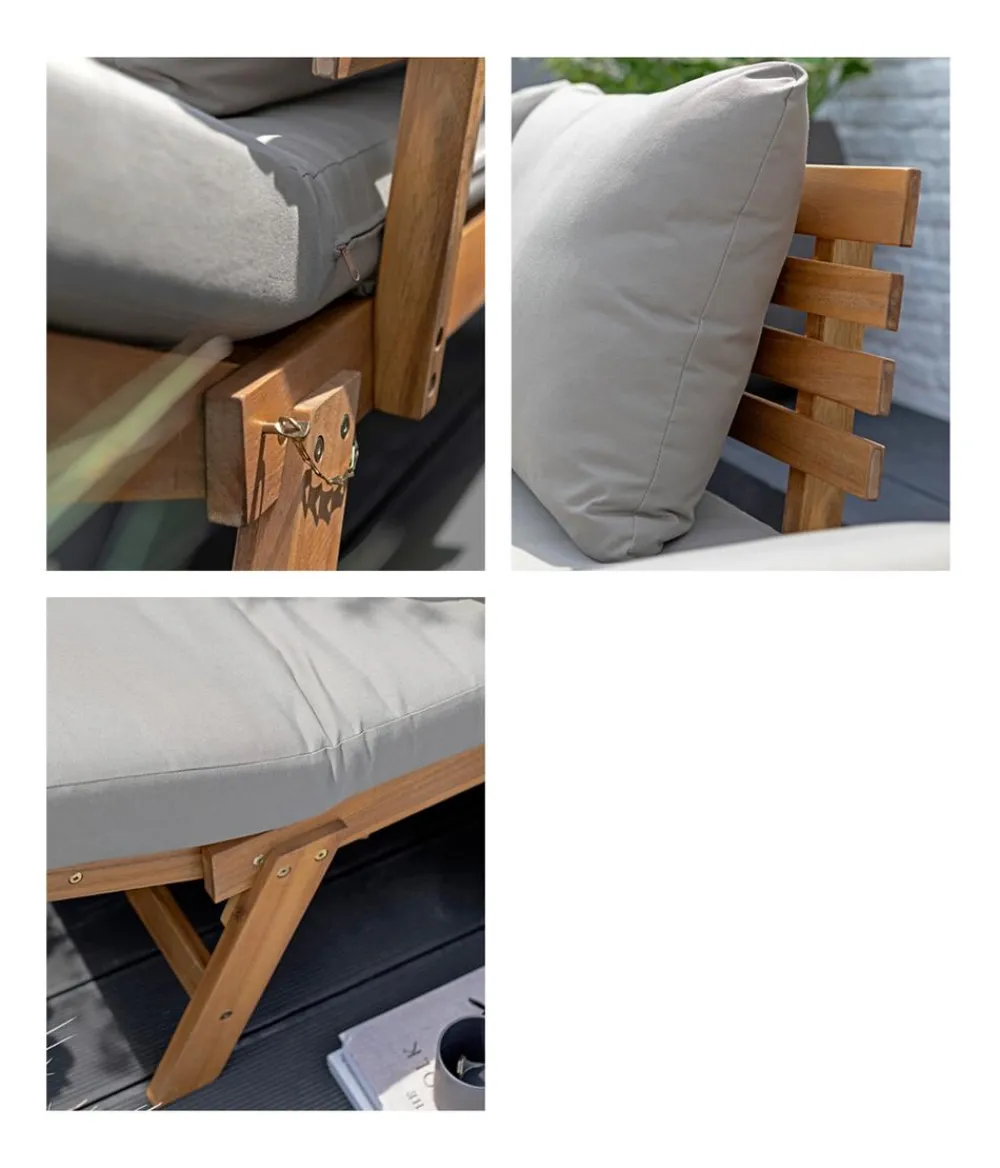 Dehner Gartenliegen Holz|Loungebänke - Holz-Sofa Macao