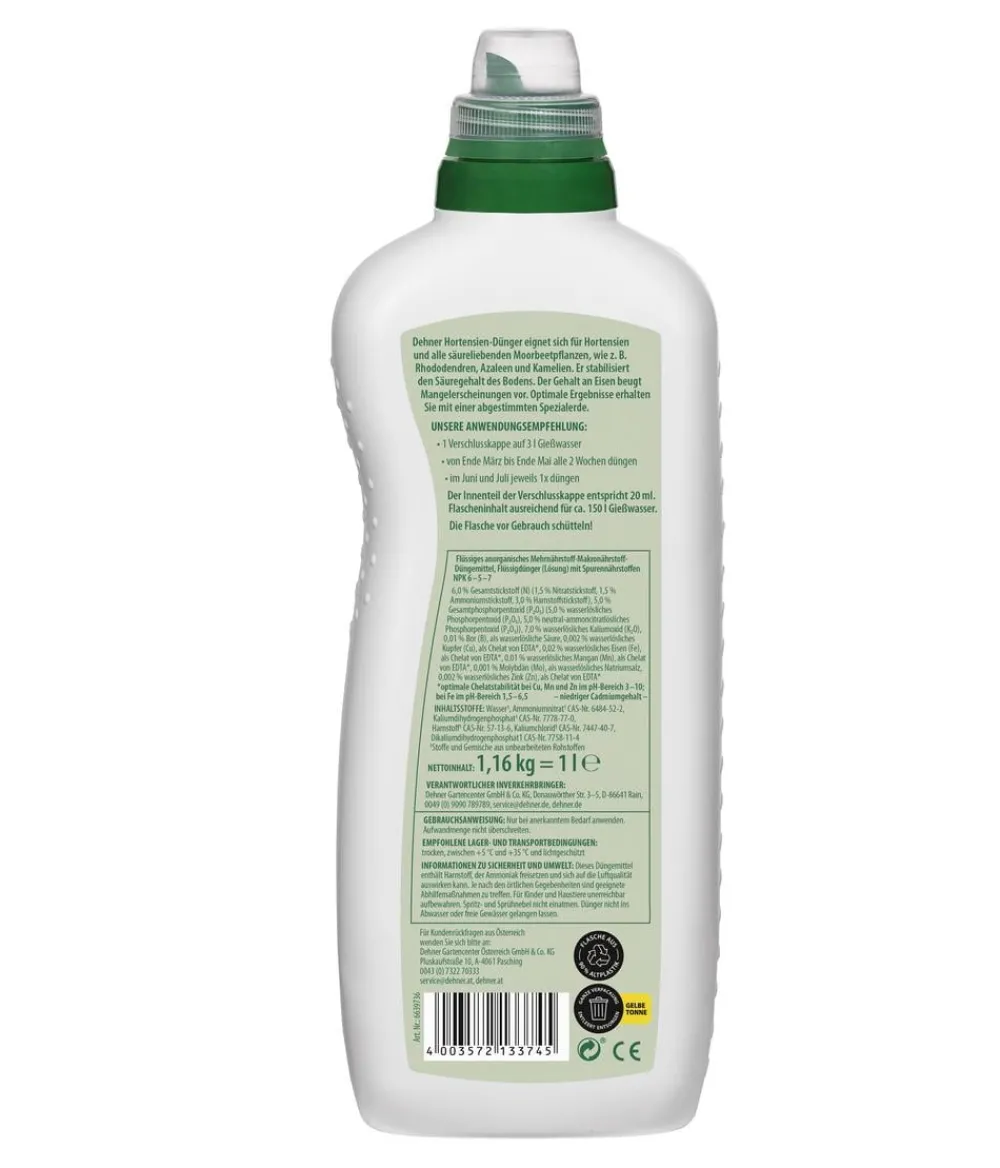 Dehner Blumendünger|Spezialdünger - Hortensien-Dünger, flüssig, 1 l