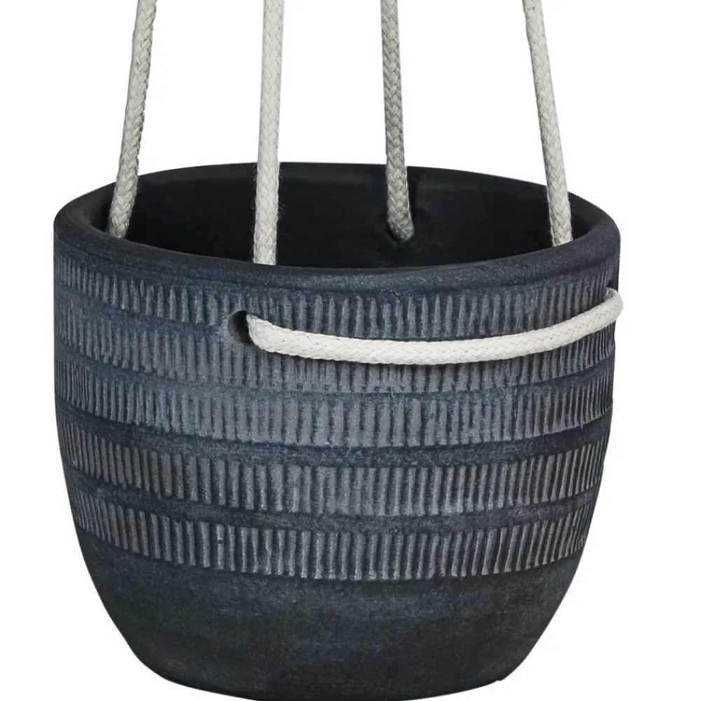 Dehner Keramik-Ampel Prado, rund, ca. Ø14 cm Anthrazit Clearance
