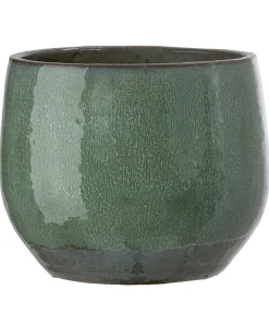 Dehner Blumentöpfe & Übertöpfe - Keramik-Übertopf Aquaris, bauchig, Grün