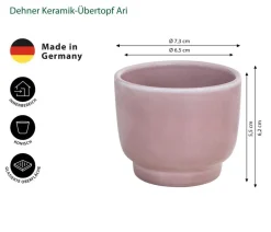 Dehner Blumentöpfe & Übertöpfe - Keramik-Übertopf Ari, , ca. Ø7,3 cm Rosa