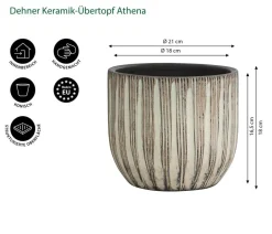 Dehner Blumentöpfe & Übertöpfe > Keramik-Übertopf Athena, konisch, creme