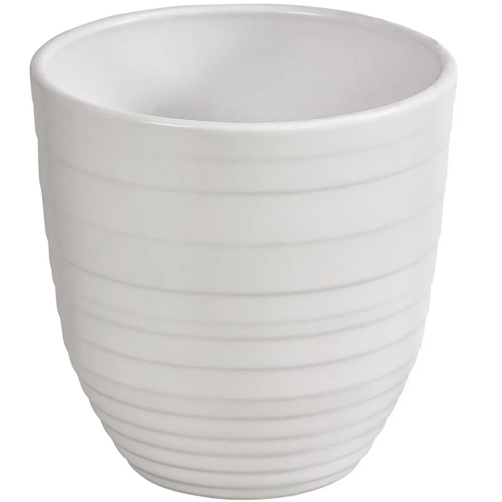 Dehner Orchideentöpfe|Blumentöpfe & Übertöpfe - Keramik-Übertopf Banda, konisch, , ca. Ø13 cm Weiß