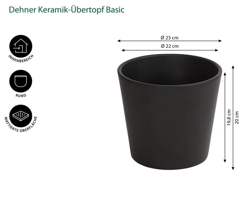 Dehner Blumentöpfe & Übertöpfe > Keramik-Übertopf Basic, rund
