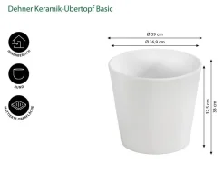 Dehner Blumentöpfe & Übertöpfe > Keramik-Übertopf Basic, rund
